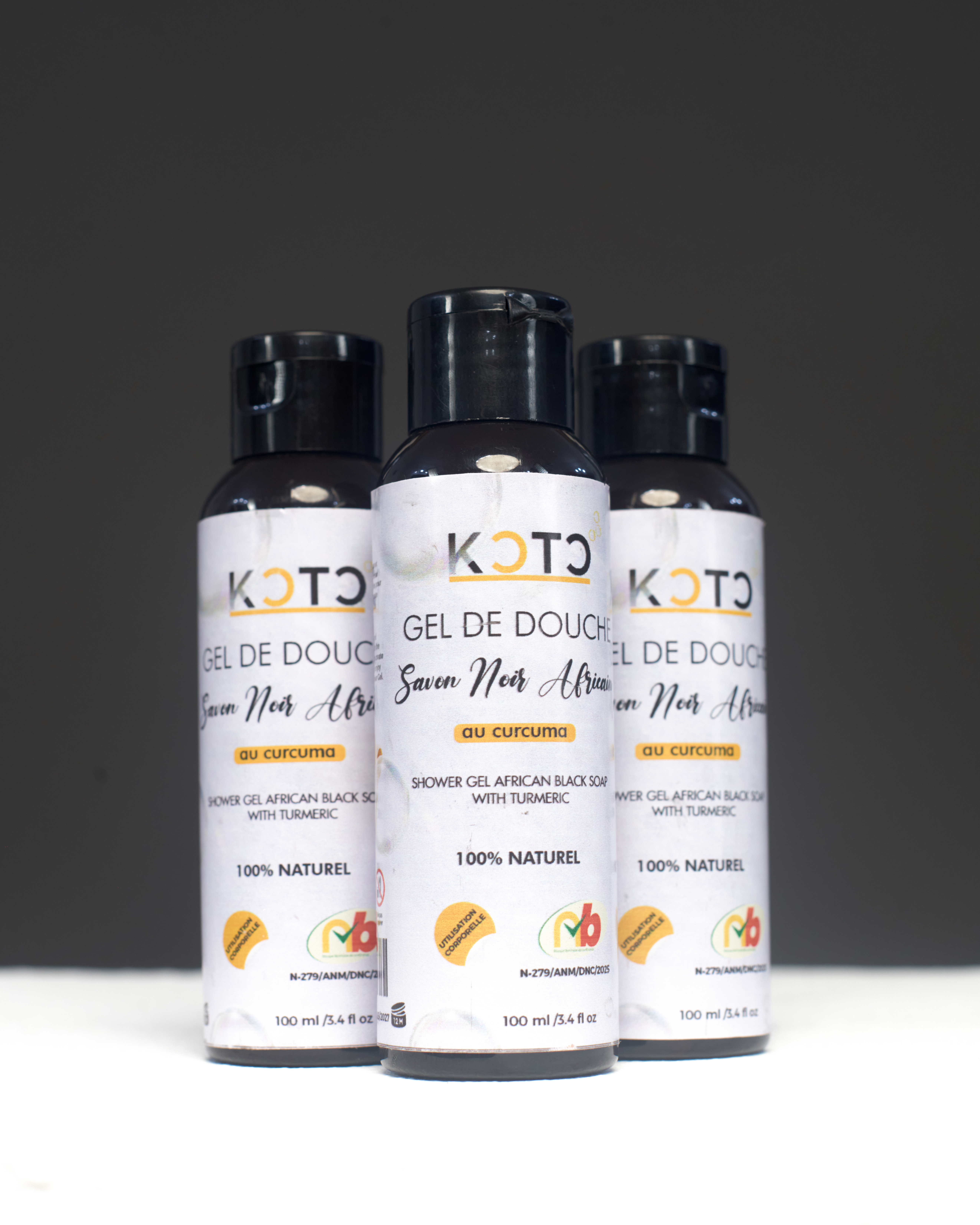 Gel de douche savon noir KÔTÔ curcuma